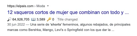 Snippet title muy largo