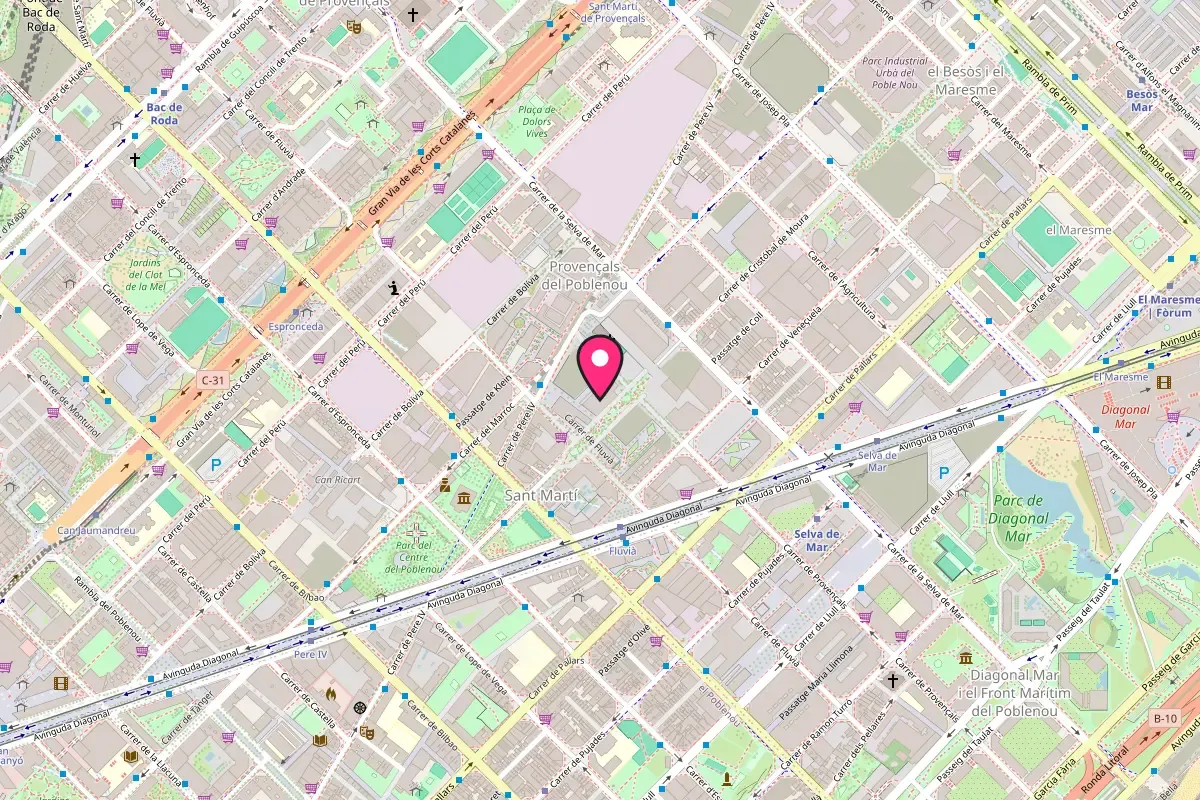 Map of the SEOCOM Barcelona office in 22@ district, Poblenou