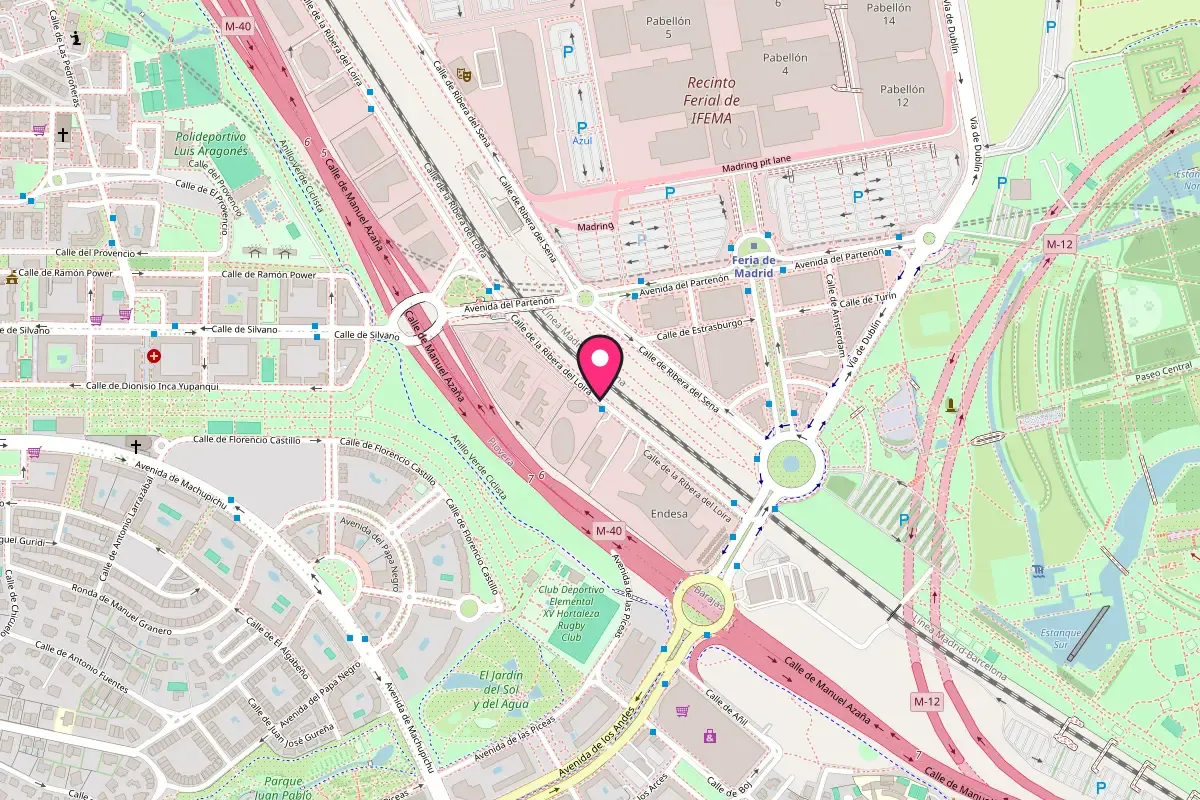 Mapa de la oficina de SEOCOM Madrid en Campo de las Naciones
