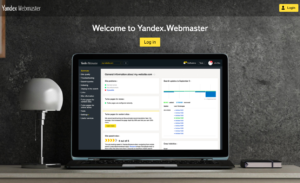 Pantalla de inicio de Yandex Webmaster
