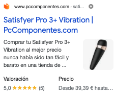 Ejemplo AMP pc componentes para satisfyer pro 3.