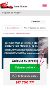 calcular precio linea directa