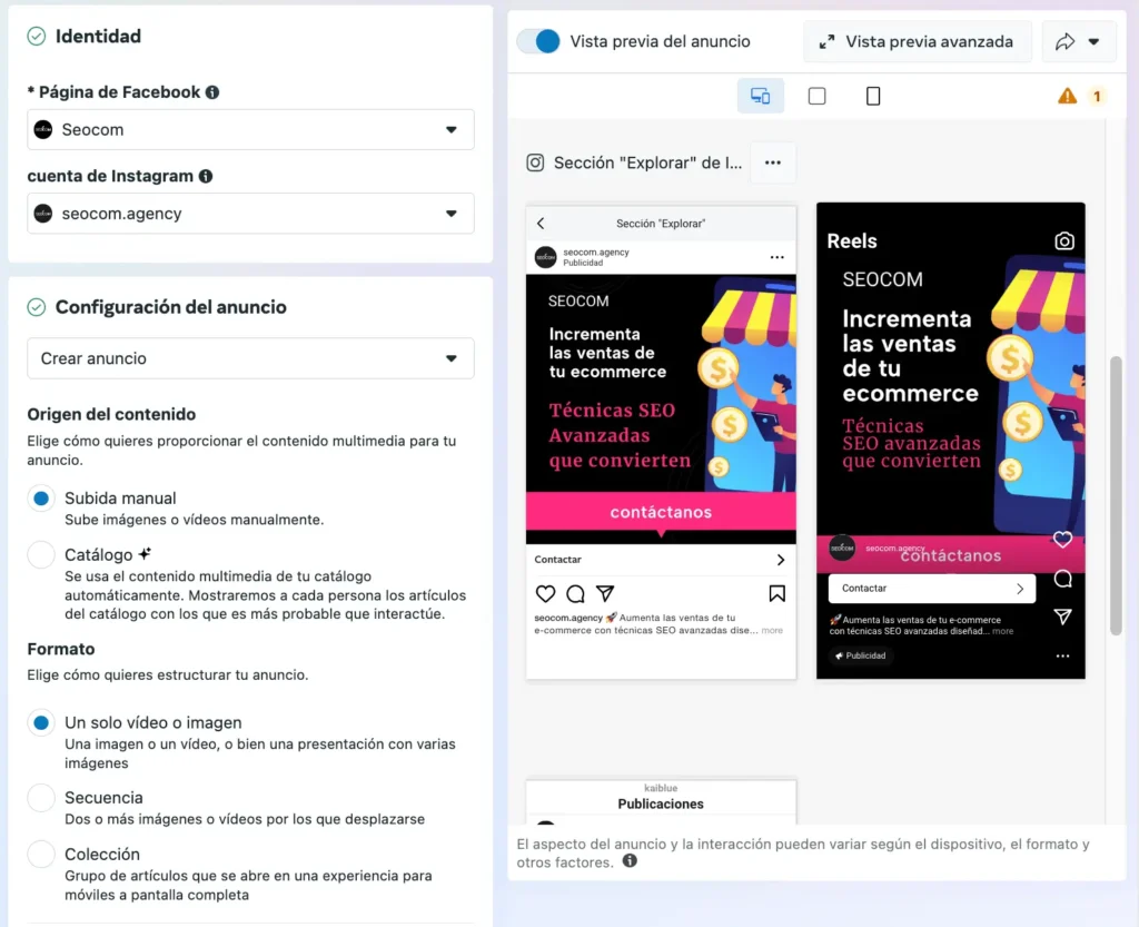 Guía completa para hacer publicidad en Instagram y Facebook
